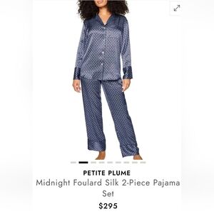 Petite Plume Midnight Foulard Silk Pajama Set